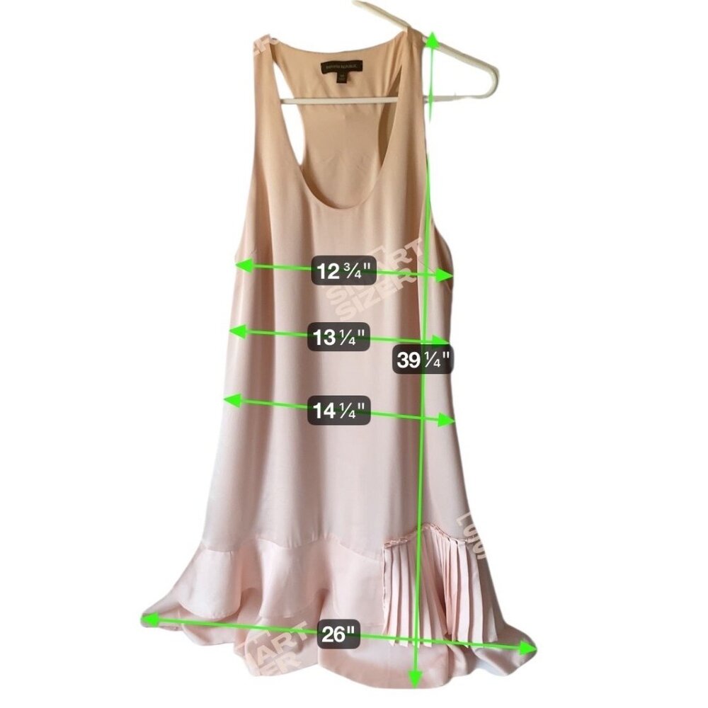 Banana Republic Sleeveless Peach Racerback Dress Ruffle Hem‎ Party Fairy Size 10 - Picture 8 of 10